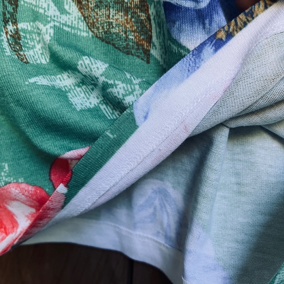 Nally & Millie 🇺🇸 Floral Print Long Sleeve Knit Shift Sweater Dress Tunic M - Picture 7 of 13